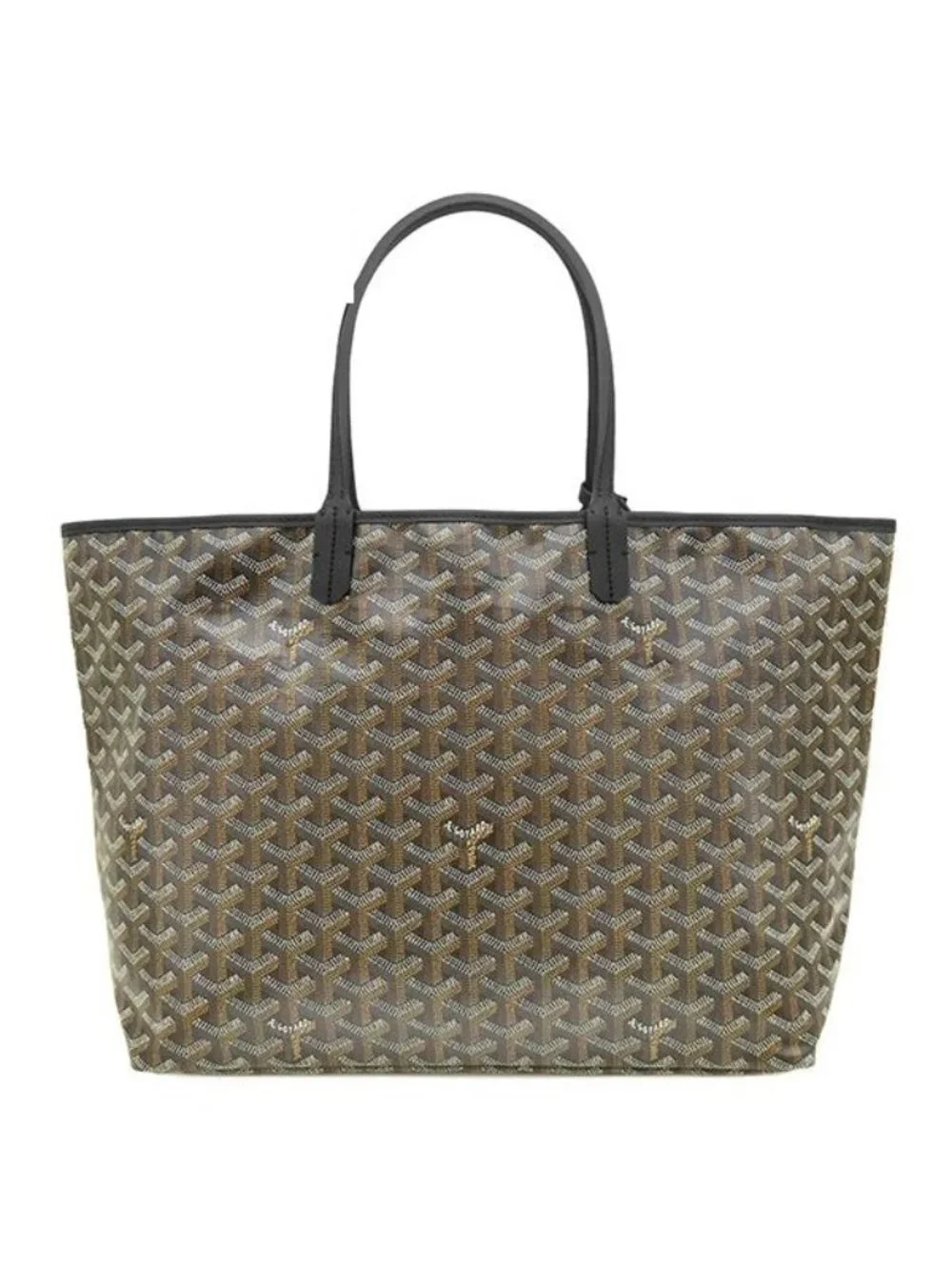 Goyard Tote Saint Louis PM Canvas Din Chevroche Black Reversible Herringbone